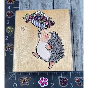 Penny Black Roses For You 2076J Hedgehog Rubber Stamp Wood #U53